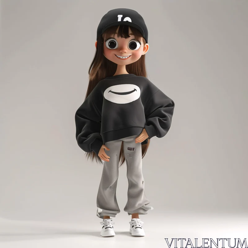 Stylish 3D Character with a Smile