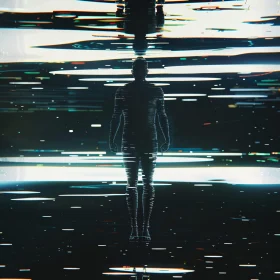 Glitch Art with Human Silhouette