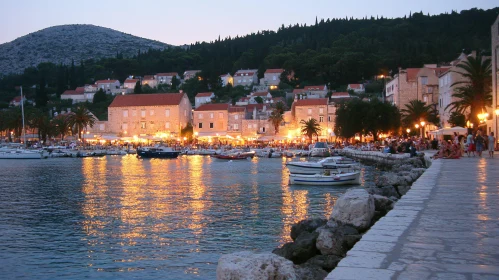 Evening Harbor Scene with Reflections