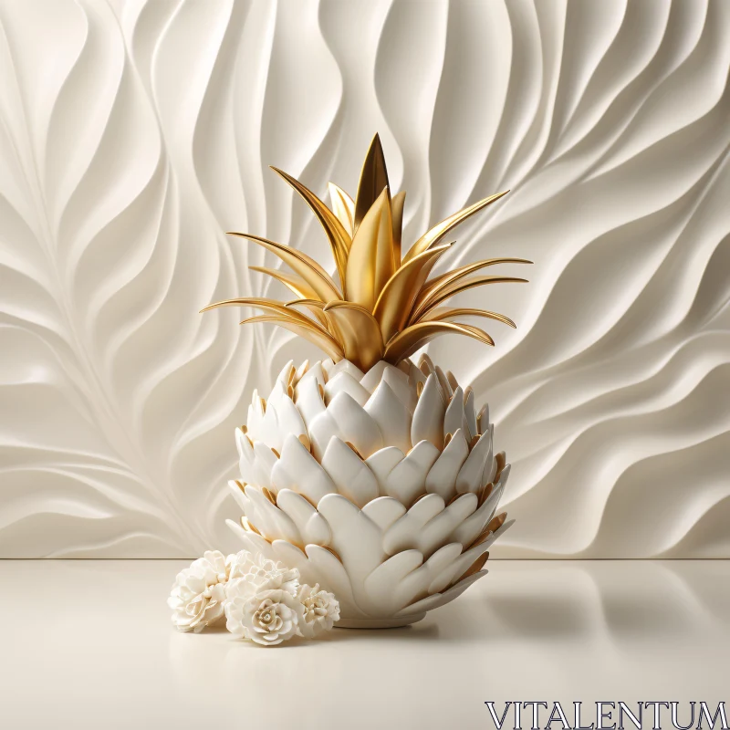 AI ART Sophisticated Pineapple Art