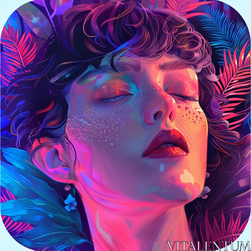 AI ART Colorful Dreamlike Woman Portrait