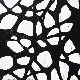 Modern Abstract Art with Contrasting Black and White