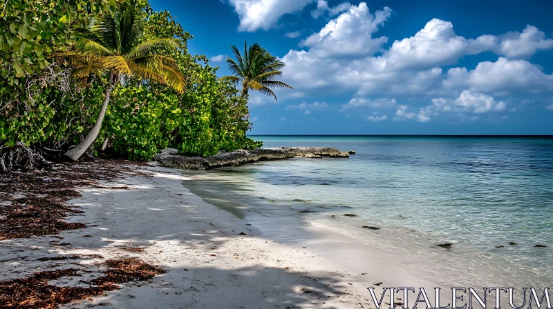 Serene Tropical Coastal Scene AI Image