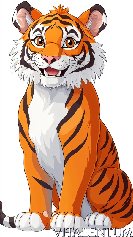 AI ART Adorable Cartoon Tiger Artwork