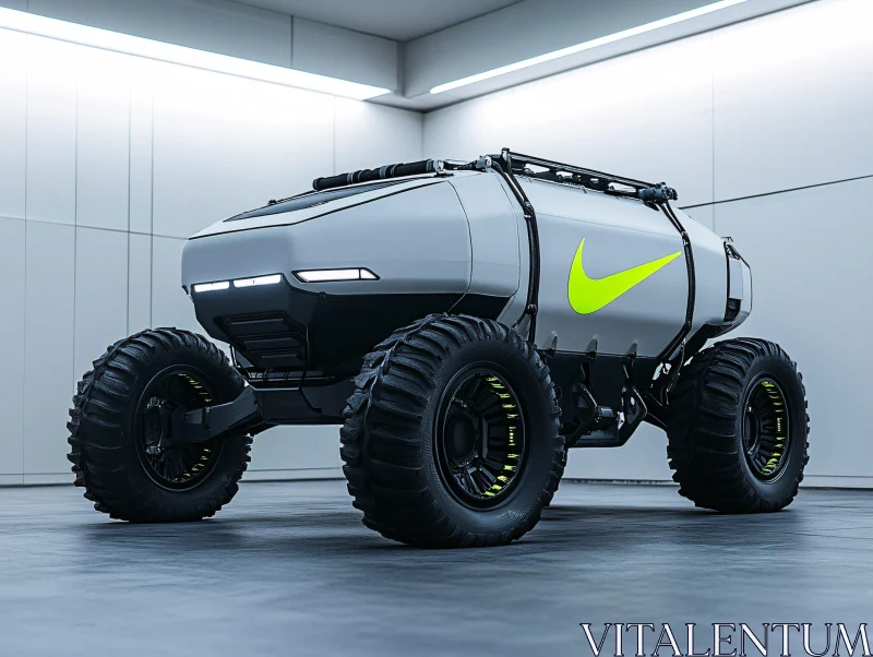 AI ART Innovative Off-Road Car with Neon Green Logo