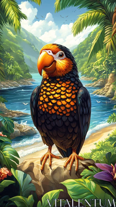 AI ART Colorful Bird in Jungle