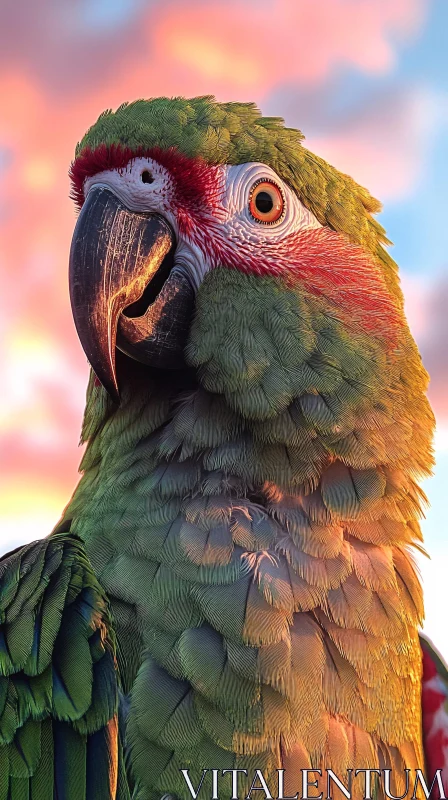 Close-Up of a Colorful Parrot AI Image