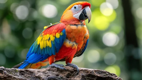 Colorful Parrot Perched in Nature