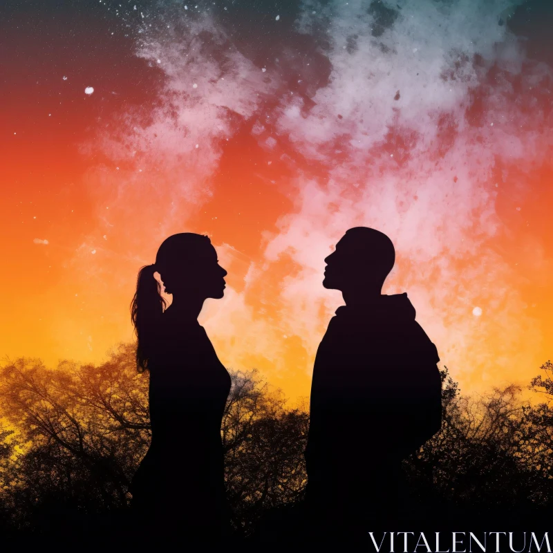 AI ART Romantic Silhouette at Sunset