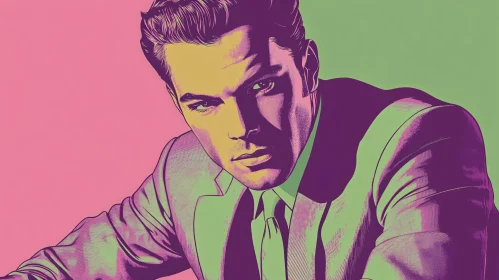 Colorful Pop Art Male Portrait