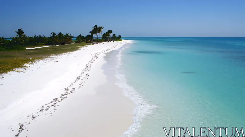 AI ART Tropical Paradise with White Sand and Clear Blue Waters