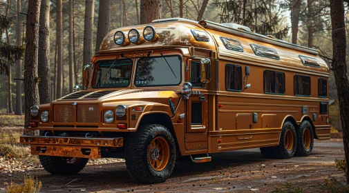 Retro RV Amongst Trees