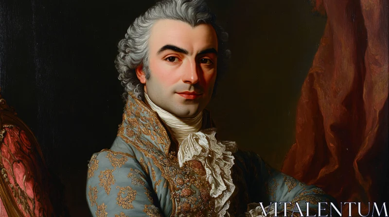 18th-Century Nobleman Portrait AI Image