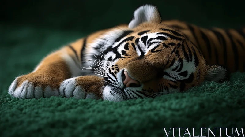 Tranquil Tiger Resting AI Image