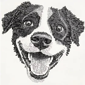 Graphic Typography Dog Art