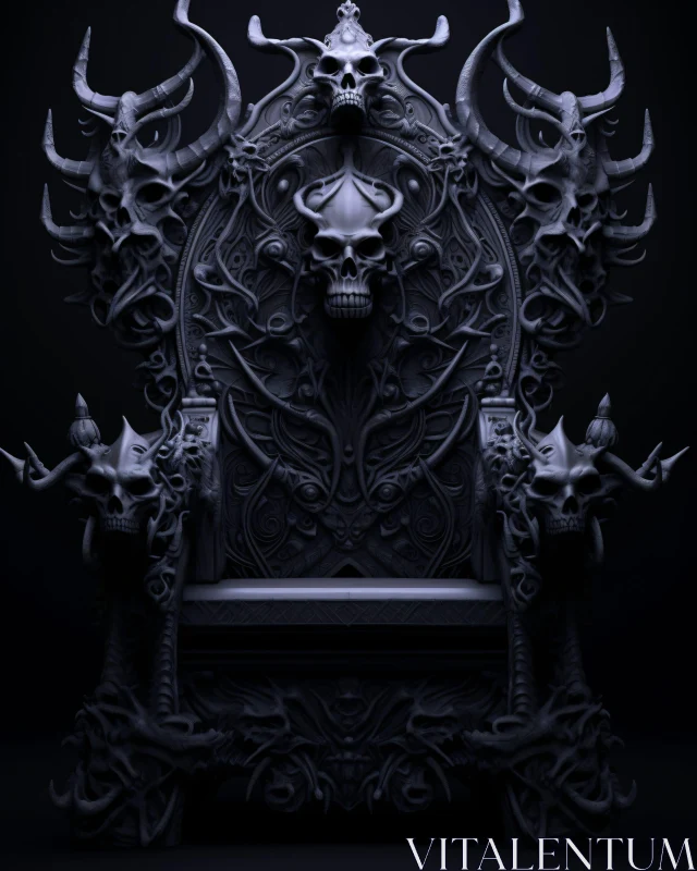 AI ART Dark Gothic Skull Throne