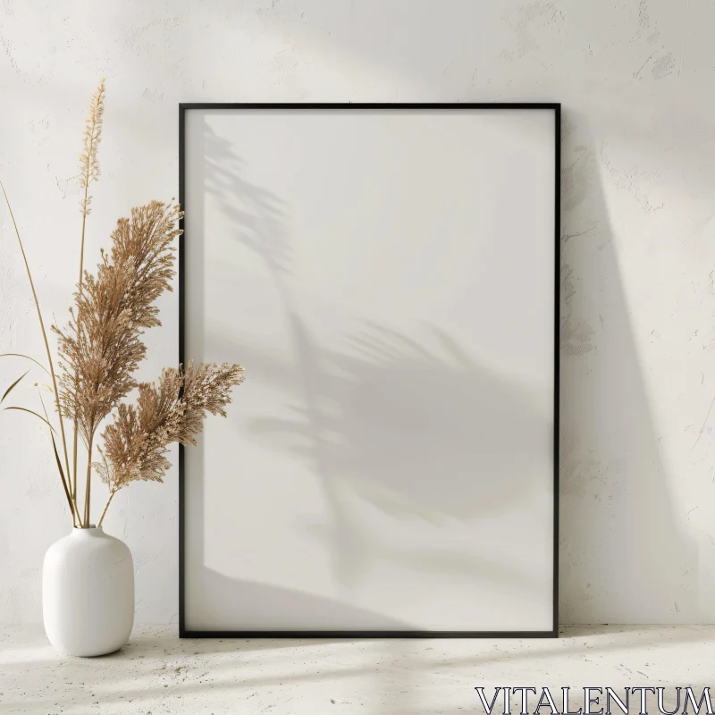 AI ART Decorative Minimalist Frame and Vase Setup