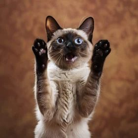 Energetic Siamese Cat