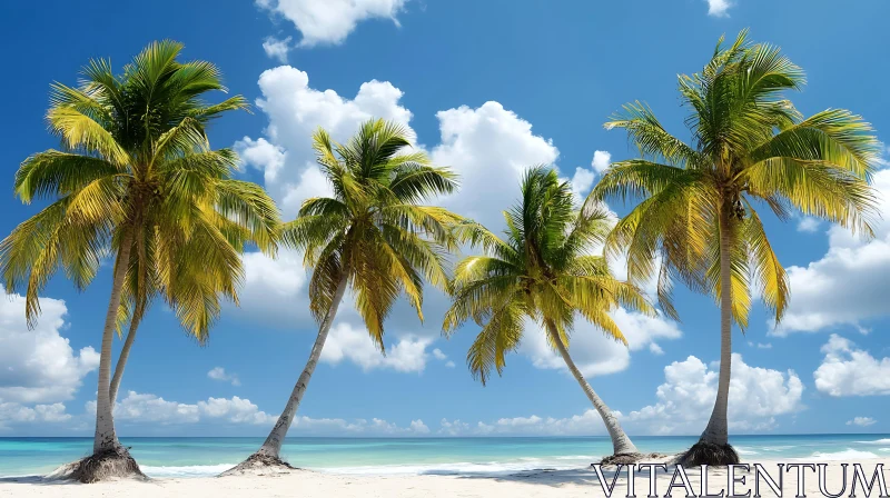 Idyllic Tropical Beach Scene AI Image