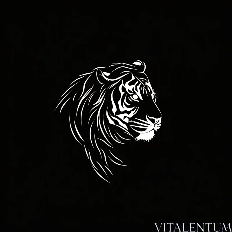 AI ART Stylized Tiger Silhouette