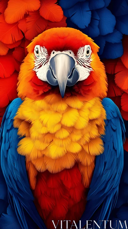 AI ART Colorful Parrot Feather Portrait