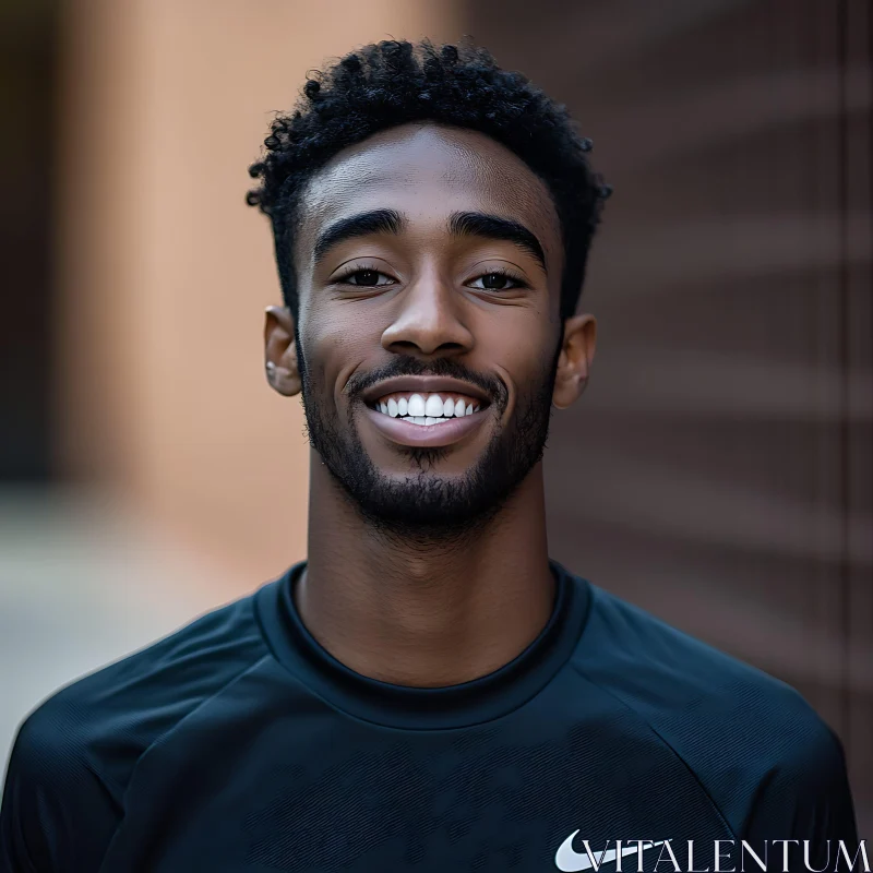 Smiling Young Man in Sporty Outfit AI Image