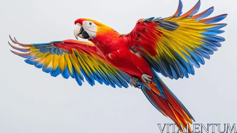 Colorful Parrot Soaring AI Image