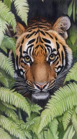 Majestic Tiger in Dense Greenery