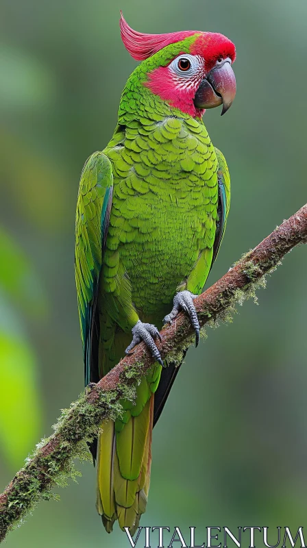 AI ART Colorful Parrot on a Branch