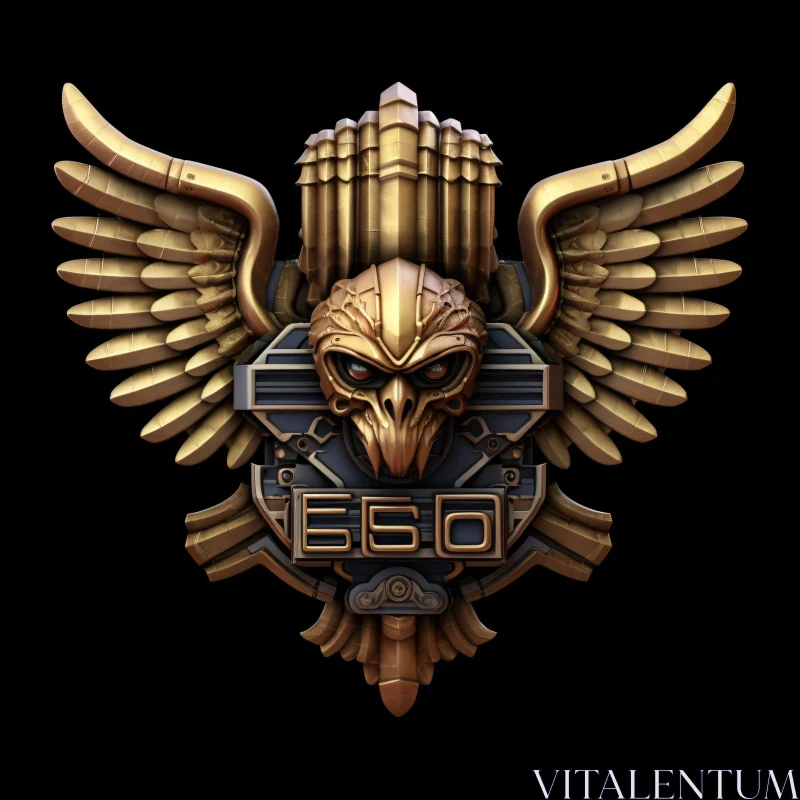 Golden Ornate Eagle Emblem AI Image