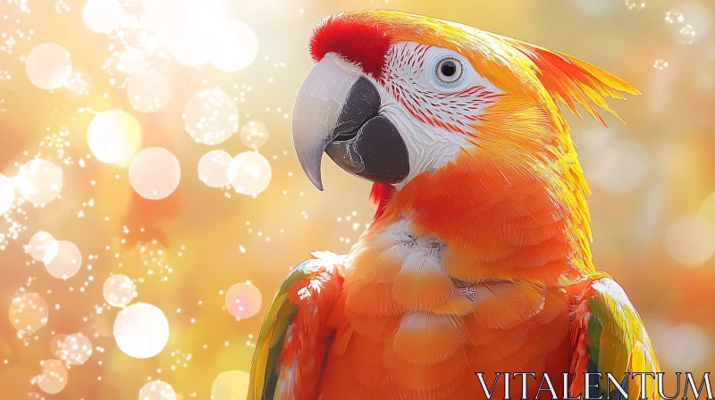 AI ART Vivid Parrot on Light Background