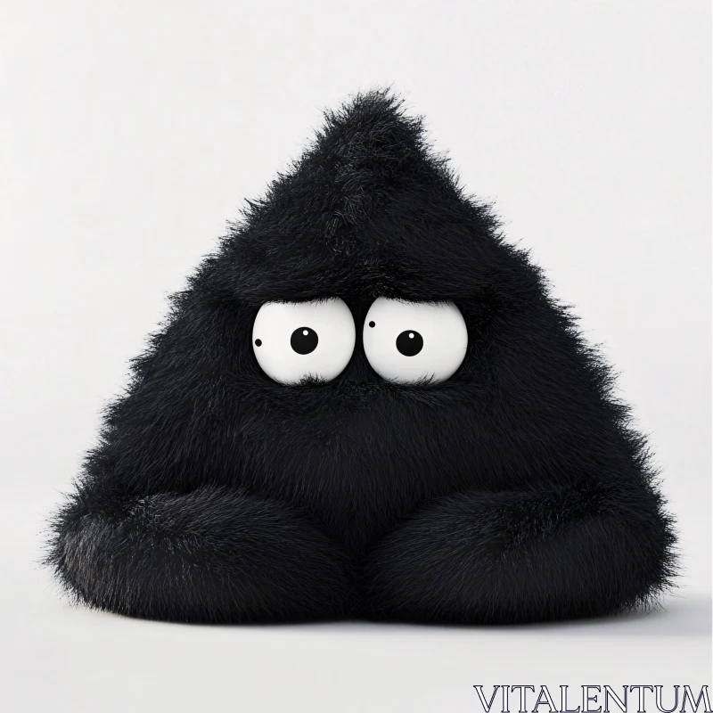 AI ART Fluffy Triangle Cartoon Figure