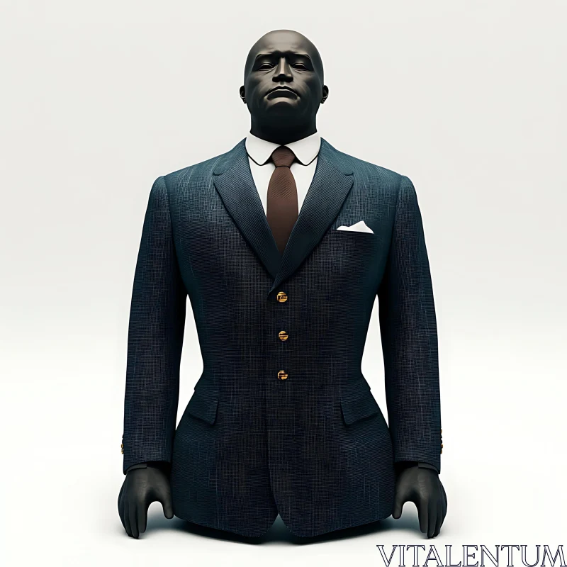 Regal Man Statue in Business Attire AI Image