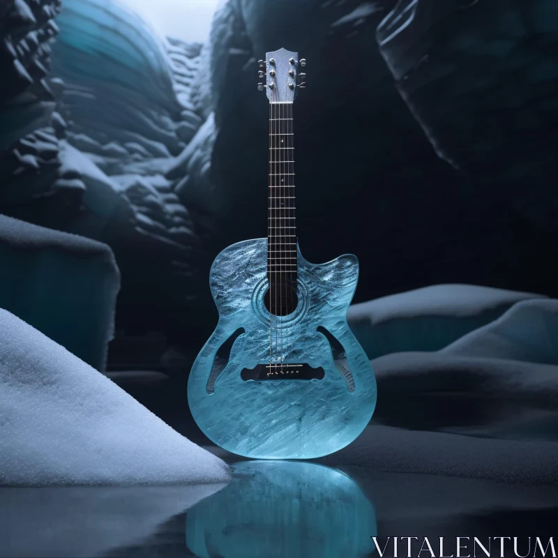 AI ART Frozen Melody: Ice Guitar