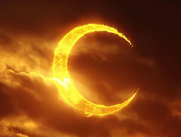 Glowing Orange Crescent