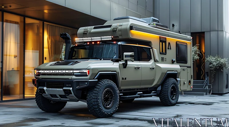 Modern SUV with Integrated Camper AI Image