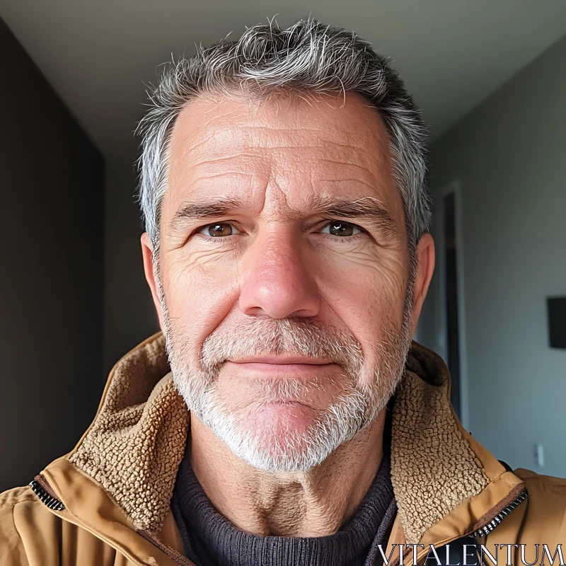 Serious Elderly Man Portrait AI Image