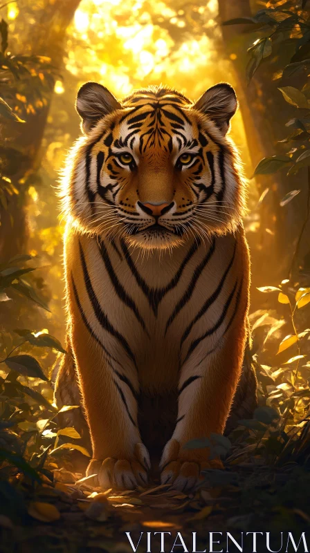 AI ART Tiger in Golden Light