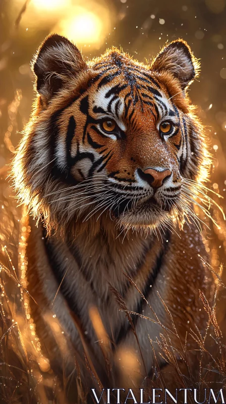 Regal Tiger in Sunlit Wild AI Image