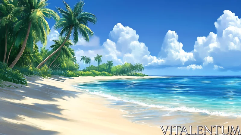 Serene Tropical Beachscape AI Image