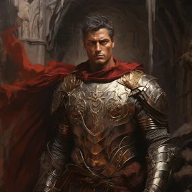 Crimson-Caped Medieval Knight