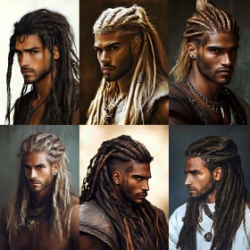 Dynamic Hairstyles Featuring Dreadlocks and Braids for Men