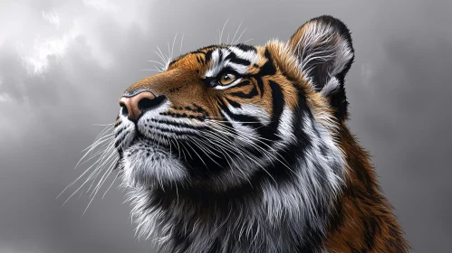 Tiger Gaze in Detailed Portrait