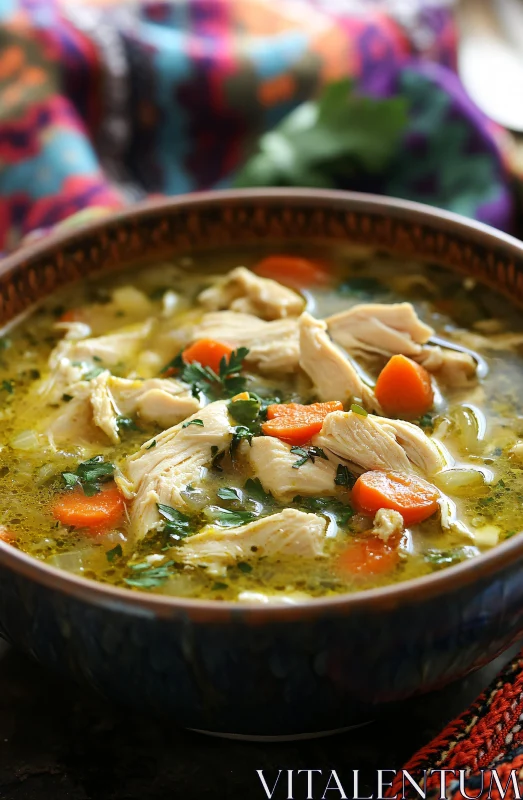 Comforting Chicken Soup with Carrots AI Image