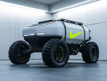 Innovative Off-Road Car with Neon Green Logo