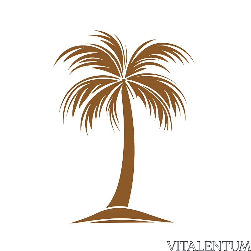 Tropical Palm Tree Silhouette Design AI Image