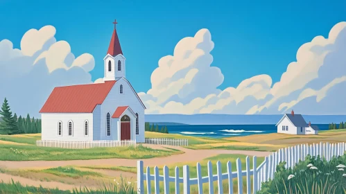 Serene Church by the Sea