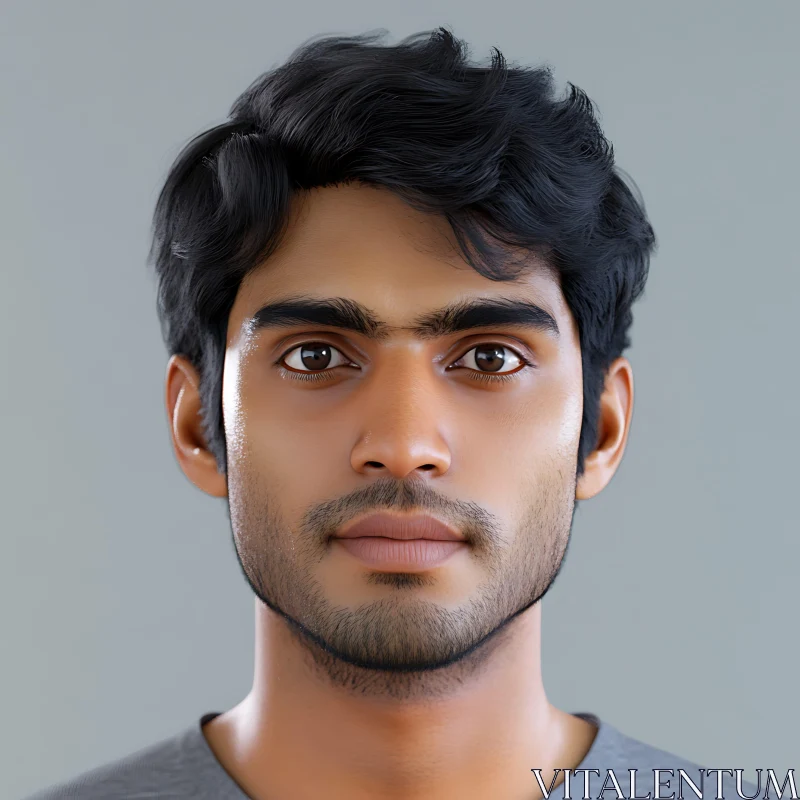 Realistic Portrait of a Man AI Image