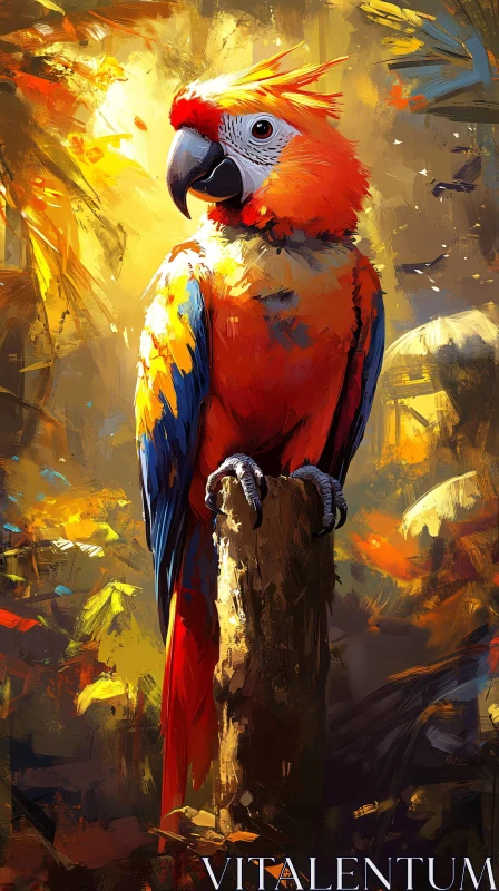 AI ART Colorful Tropical Parrot