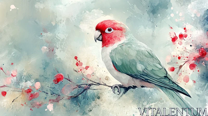 AI ART Artistic Parrot and Blossom Scene